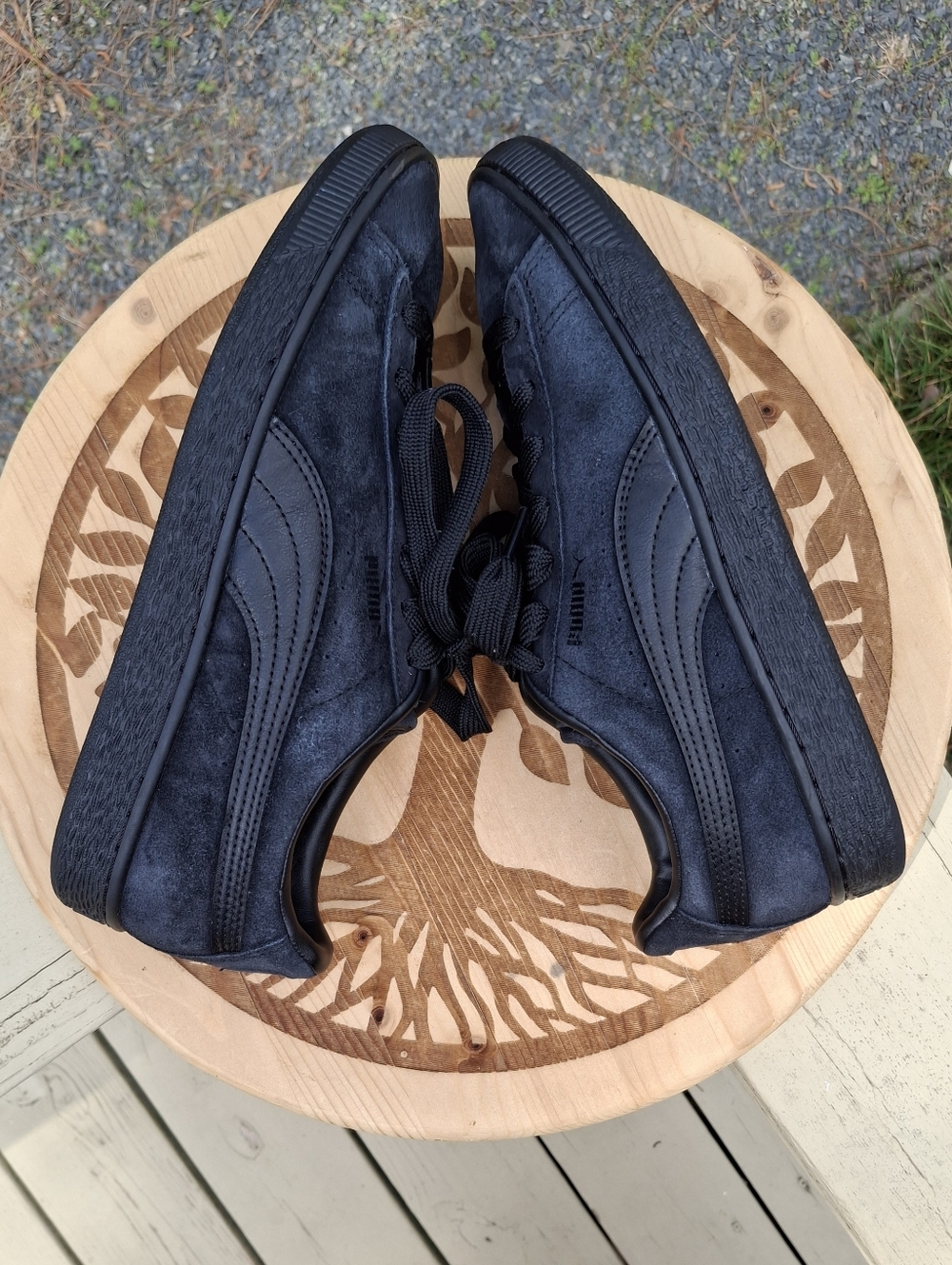 Men’s Puma Navy Suede Sneakers Classic Low Top Lace-Up Casual Shoes Size 8.5 - Picture 3 of 10